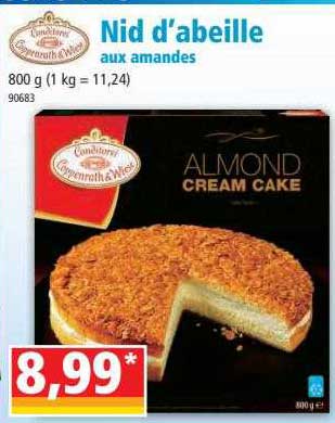 nid d'abeille aux amandes