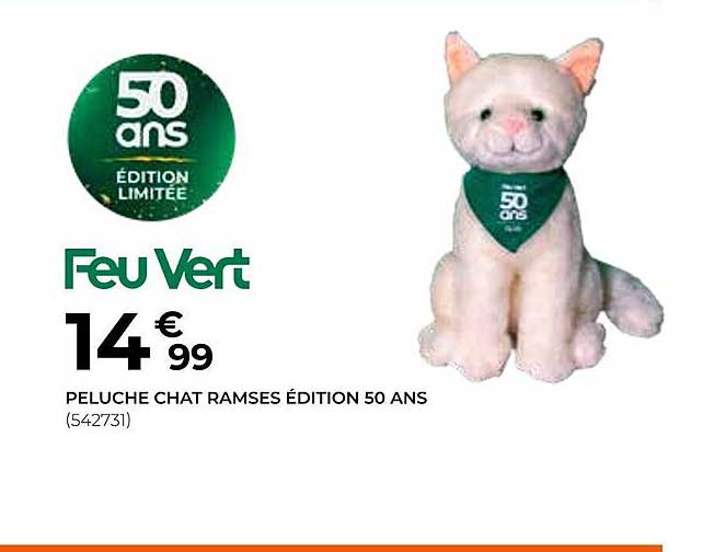 peluche chat ramses édition 50 ans