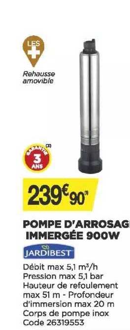 pompe d'arrosage immergée 900w jardibest