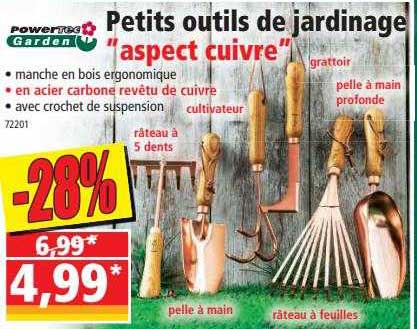 powertec garden petits outils de jardinage "aspect cuivre"