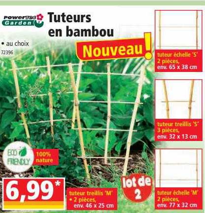 powertec garden tuteurs en bambou