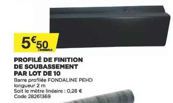 profilé de finition de soubassement par lot de 10