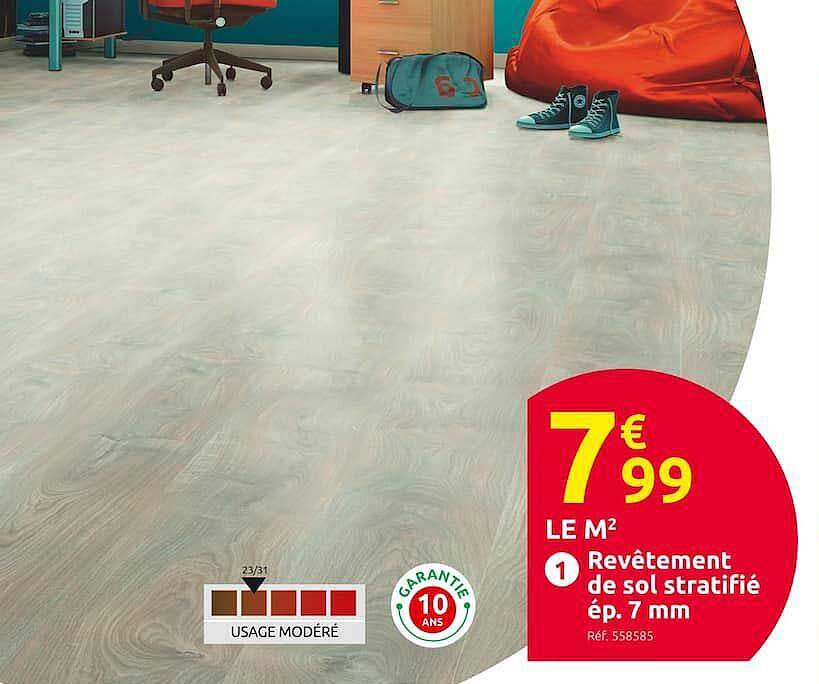 revêtement de sol stratifié ép. 7mm