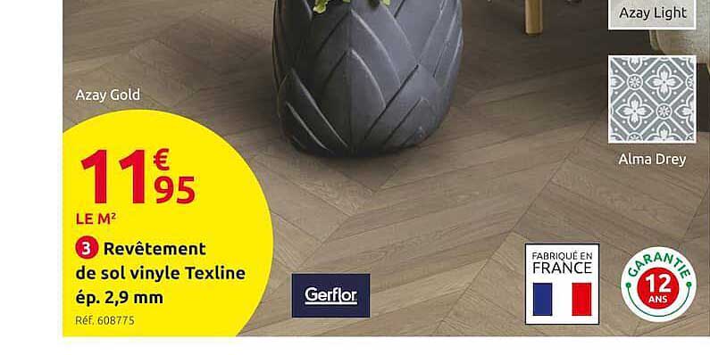 revêtement de sol vinyle texline ép. 2.9mm