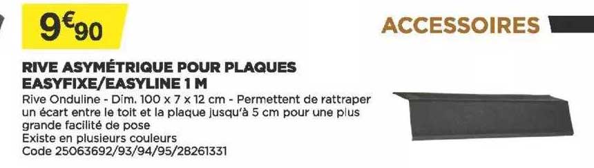 rive asymétrique pour plaques easyfixe - easyline 1 m