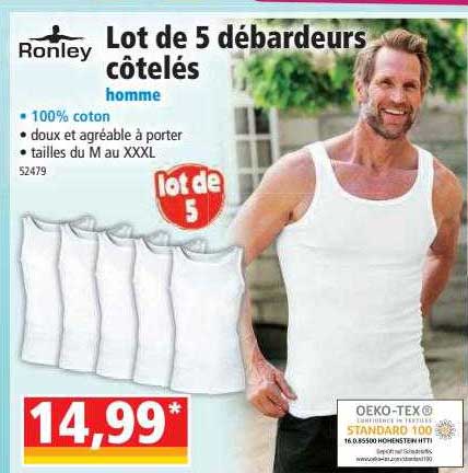 ronley lot de 5 débardeurs côtelés