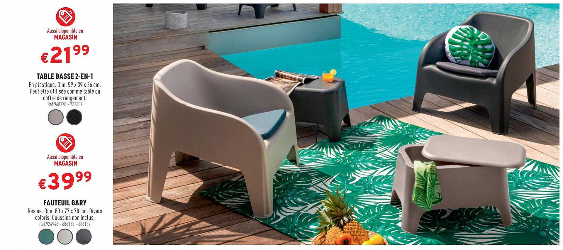 table basse 2-en-1, fauteuil gary