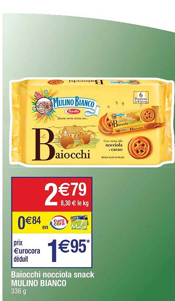 baiocchi nocciola snack mulino bianco