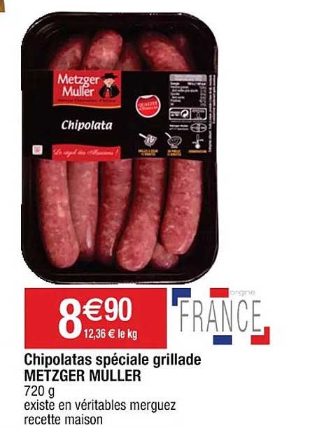 chipolatas spéciale grillade metzger muller