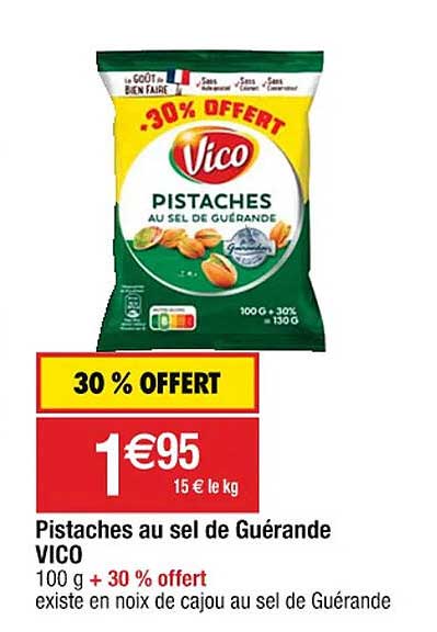 Pistaches Au Sel De Guérande Vico