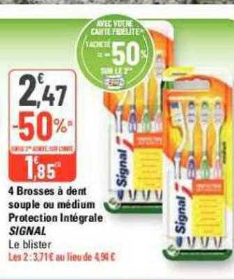 4 Brosses à Dent Souple Ou Médium Protection Intégrale Signal