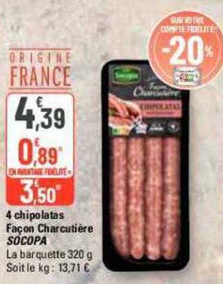 4 chipolatas façon charcutière socopa