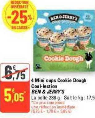 4 mini cups cookie dough cool-lection ben & jerry's