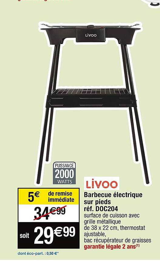 Barbecue électrique Sur Pieds Livoo