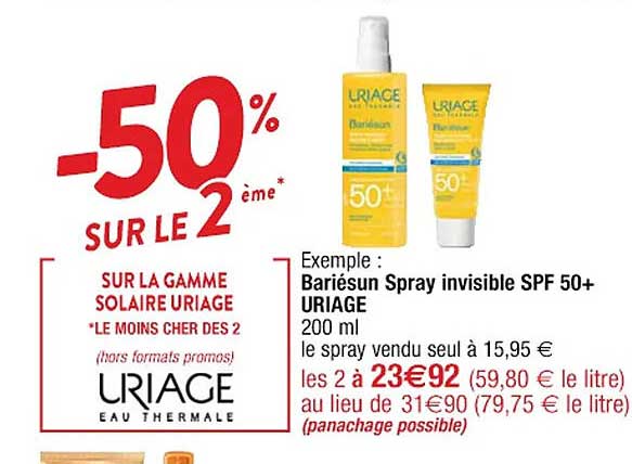 bariesun spray invisible spf 50+ uriage