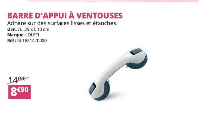 barre d'appui à ventouses joleti