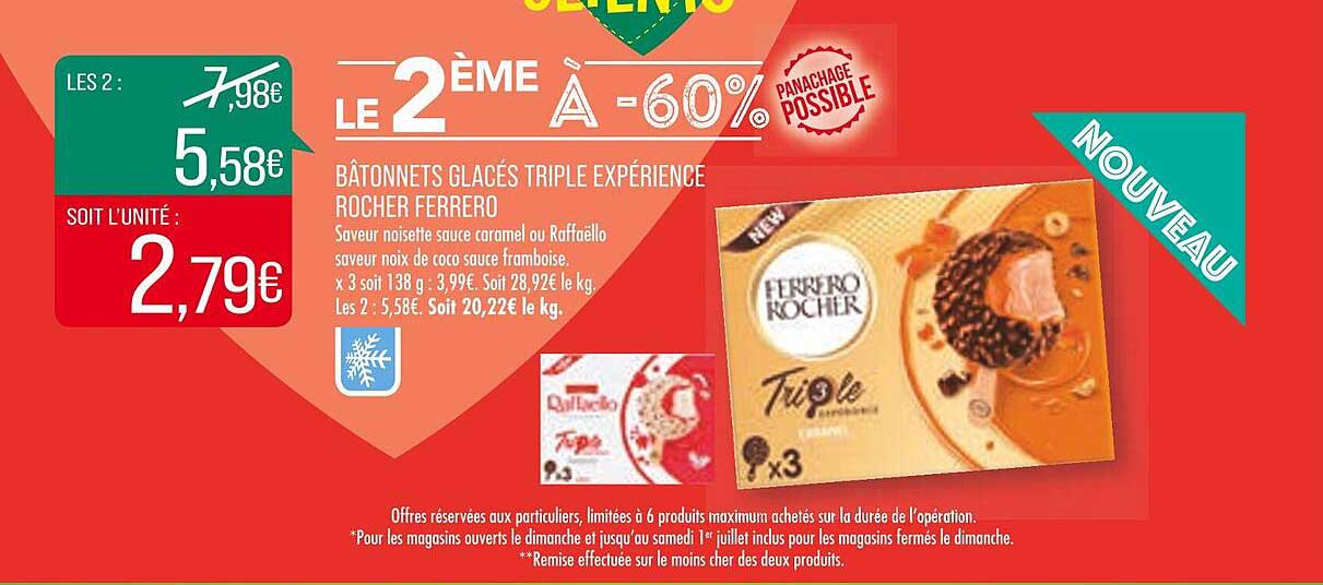 bâtonnets glacés triple expérience rocher ferrero