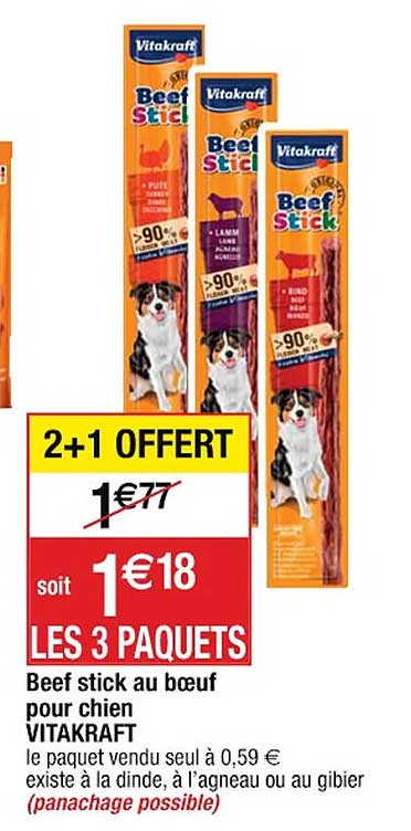 beef stick au boeuf pour chien vitakraft