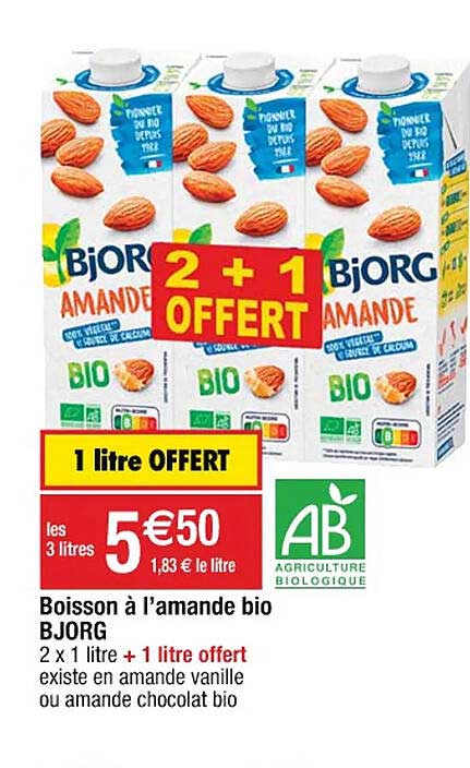 boisson à l'amande bio bjorg
