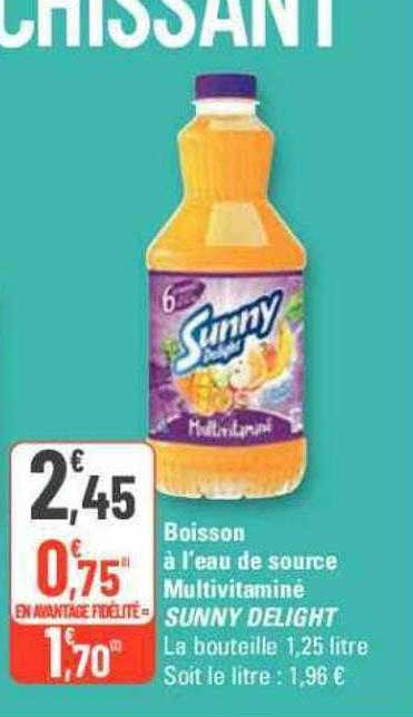 boisson à l'eau de source multivitaminé sunny delight