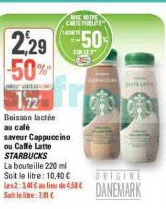 boisson lactée au café saveur cappuccino ou caffè latte starbucks