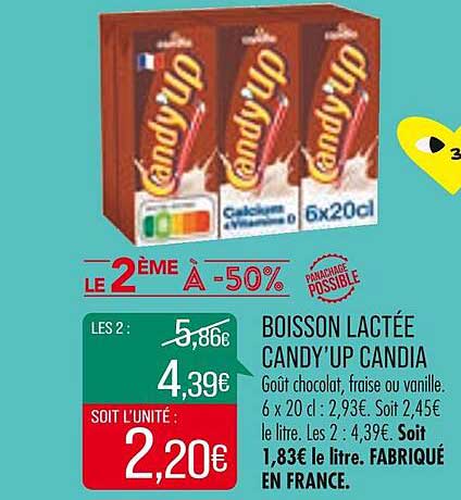 boisson lactée candy'up candia