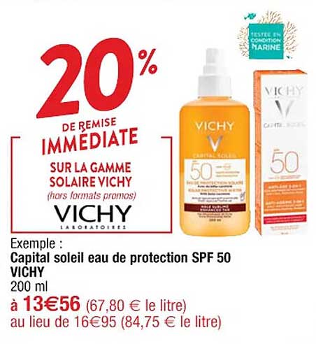 capital soleil eau de protection spf 50 vichy