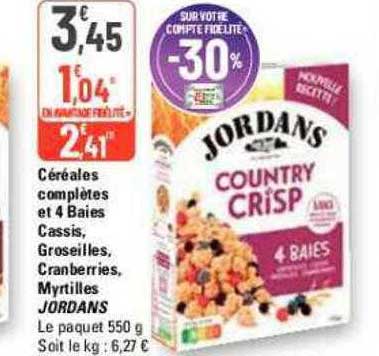Céréales Complètes Et 4 Baies Cassis, Groseilles, Cranberries, Myrtilles Jordans