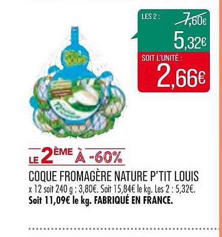 coque fromagère nature p'tit louis
