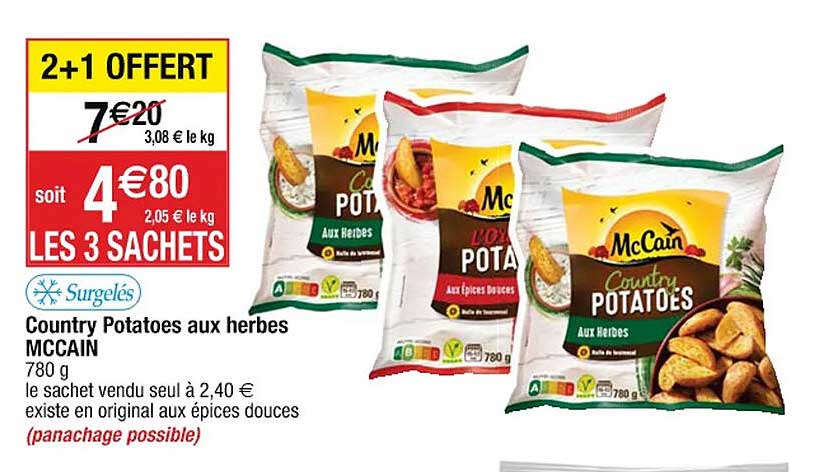 country potatoes aux herbes mc cain