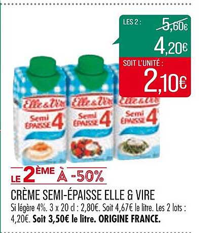 crème semi-épaisse elle & vire