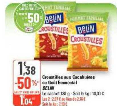 Croustilles Aux Cacahuètes Ou Goût Emmental Belin