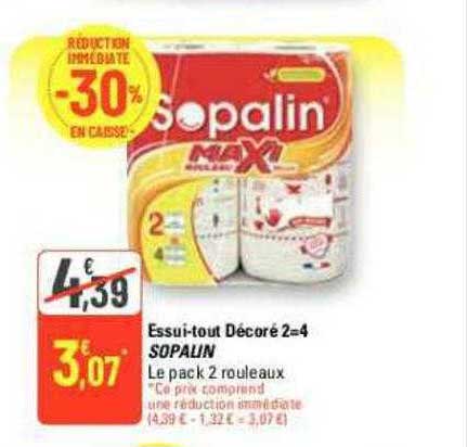 essuie-tout décoré 2=4 sopalin