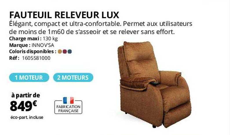 fauteuil releveur lux innov'sa
