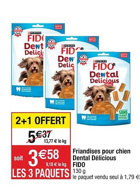 friandises pour chien dental delicious fido