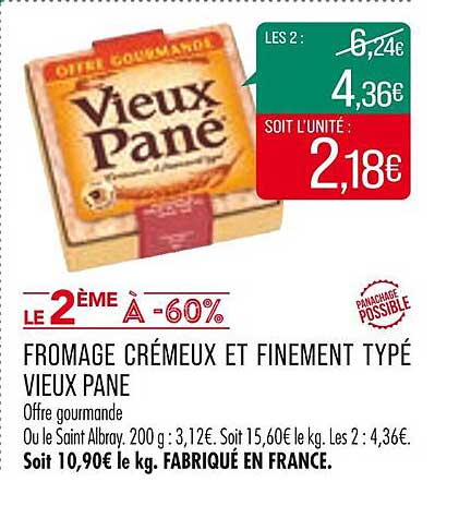 fromage crémeux et finement typé vieux pané
