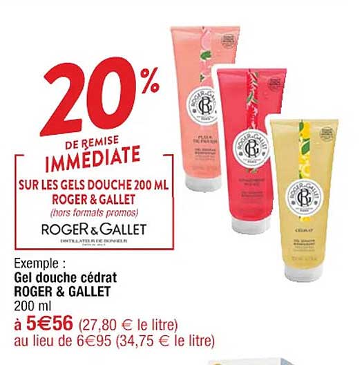 gel douche cédrat roger & gallet