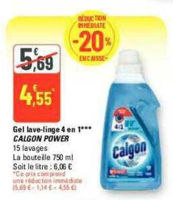 Gel Lave-linge 4 En 1 Calgon Power