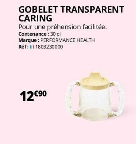 gobelet transparent caring performance health