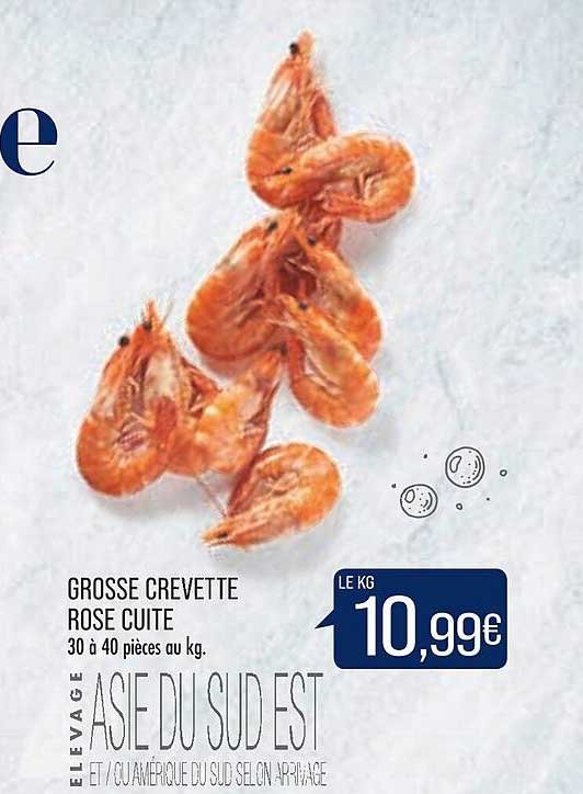 grosse crevette rose cuite