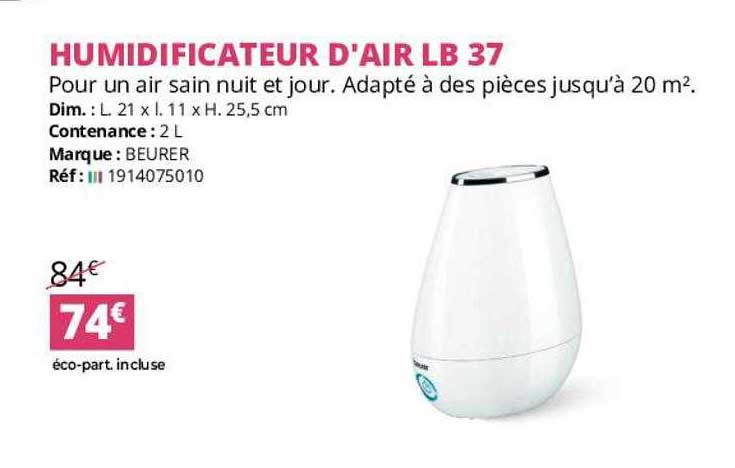 humidificateur d'air lb 37 beurer