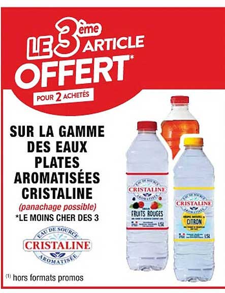 la gamme des eaux plates aromatisées cristaline