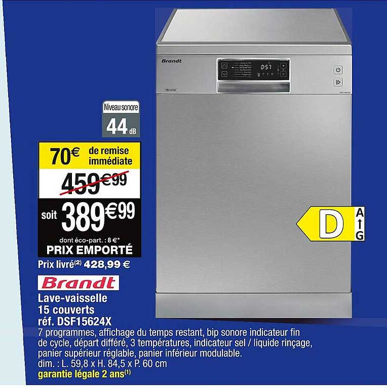 lave-vaisselle 15 couvertes brandt