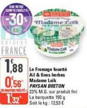 le fromage fouetté ail & fines herbes madame loïk paysan breton