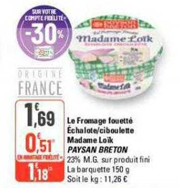 le fromage fouetté échalote-ciboulette madame loïk paysan breton