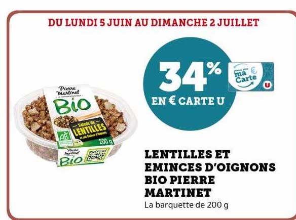 lentilles et émincés d'oignons bio pierre martinet