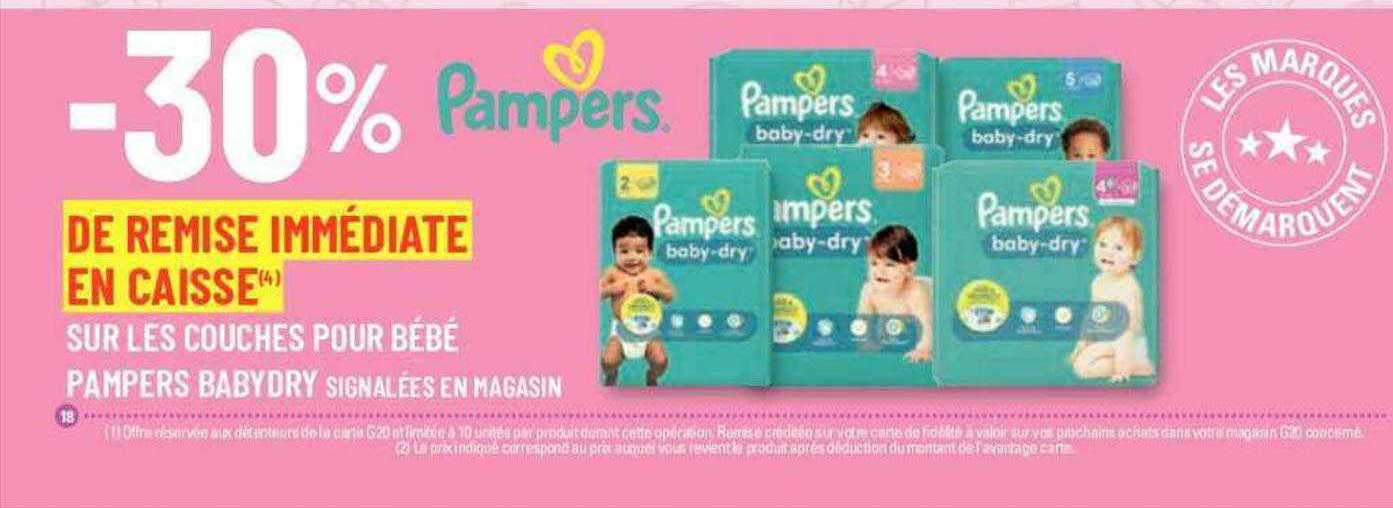 les couches pour bébé pampers babydry