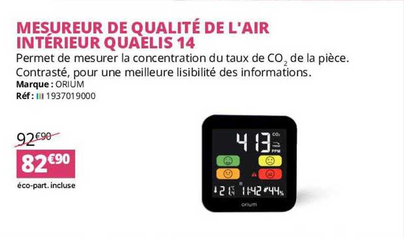 mésureur de qualité de l'air intérieur quaelis 14 orium