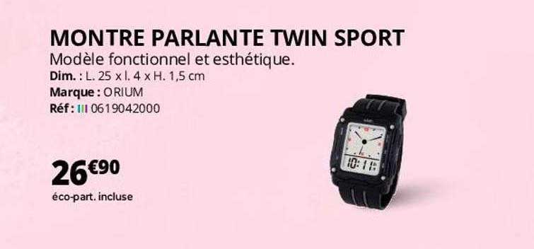 montre parlante twin sport orium