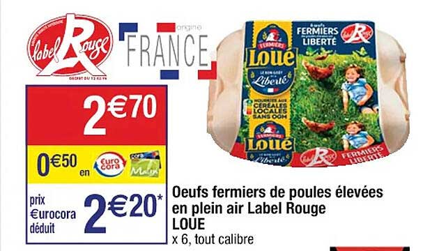 œufs fermiers de poules élevées en plein air label rouge loué